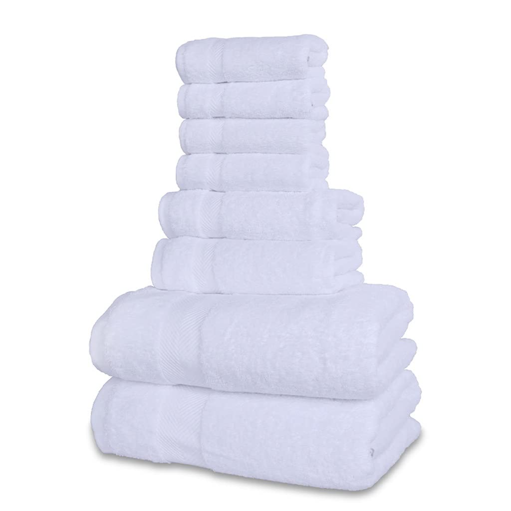 Bath Towel Set 2 Large Bath Towels 2 Hand Towels 4 Washcloths Cotton Highly Absorbent Bathroom Towels Pack