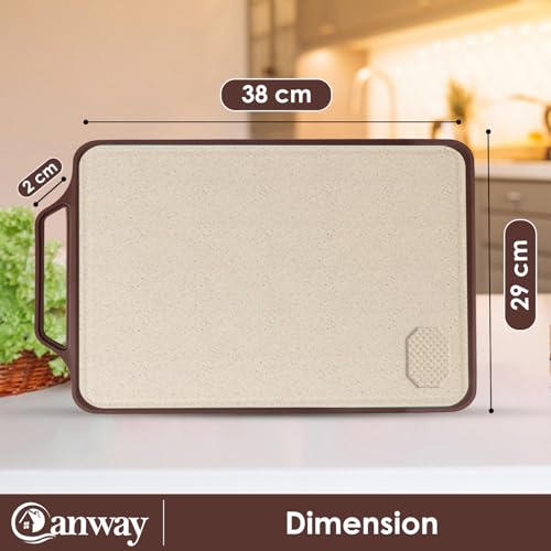 Image of CANWAY Large Stainless Steel Cutting Board for Kitchen - Heavy Duty Metal Chopping Board, Premium Vegetable & Fruit Cutter, Big Size Chopping Pad (39X30.5X1.5 CM, Brown)
