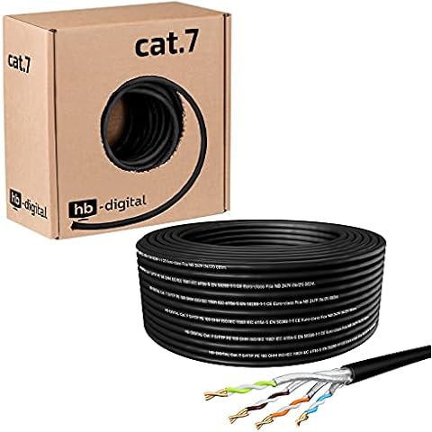 Cable de Instalación HB-Digital Cat 7 para Exteriores Negro Cover