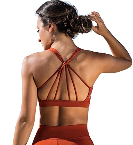 Image of icyzone Women's Padded Strappy Workout Running Sports Bras Medium Impact