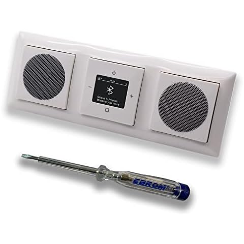 Busch Jäger Unterputz UP Bluetooth Radio 8217 U (8217U) Balance SI (sehr edel) Komplett-Set // Radioeinheit + 2 x Lautsprecher + 3-fach Rahmen 1723-914 + Abdeckungen Cover