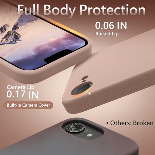 Image of FireNova Magnetic for iPhone 17e Case /iPhone 16e Case, Compatible with MagSafe, [Silicone Camera Protection] Microfiber Lining Phone Case, 6.1 inch, Pinksand