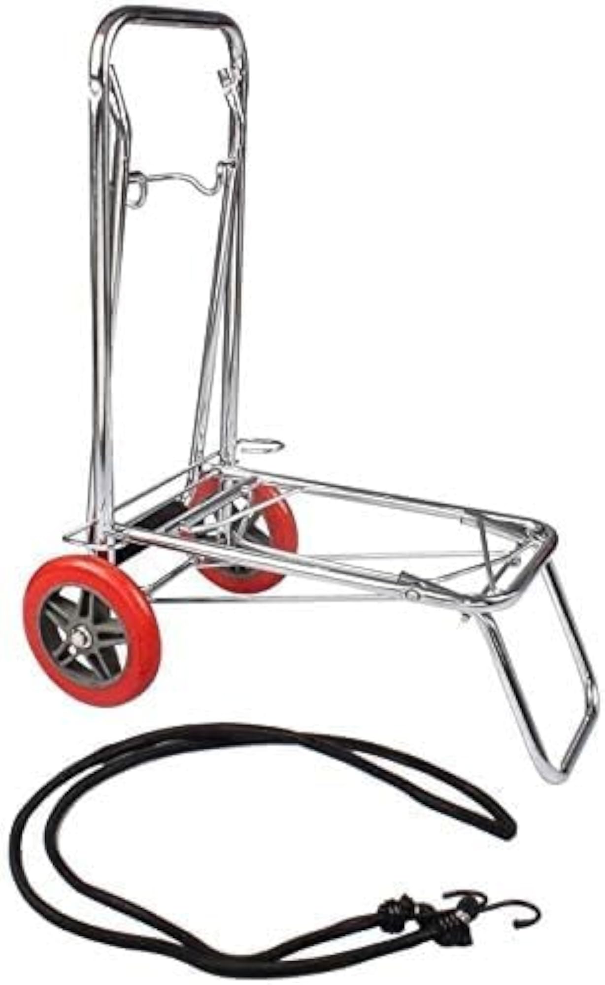 Collapsible 2-Wheel Luggage Cart Trolley, Silver