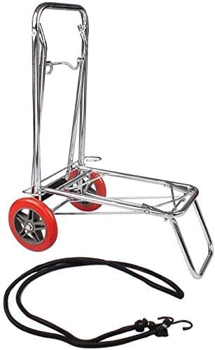 Packcy Collapsible 2-Wheel Silver Luggage Cart Trolley | Heavy-Duty Foldable Hand Truck with Telescopic Handle Portable Travel Dolly for Home, Office, Bags & Boxes-image-1