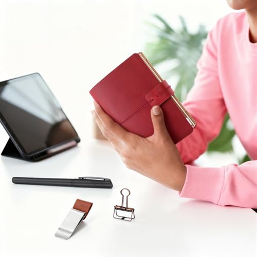 Journal de voyage rechargeable en cuir format passeport vin