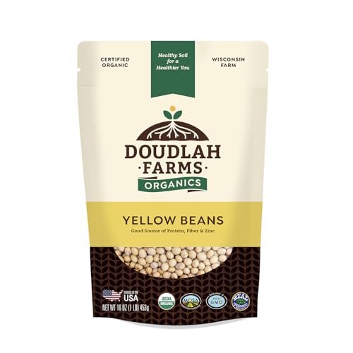 Organic Yellow Canary Beans 1 lb - Non-GMO, USDA Organic, Tested Clean Certified, Vegan - Rich in Fiber...