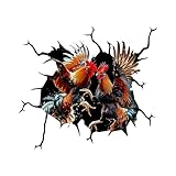 Fighting Roosters Car Decals - Rooster Battle Vinyl Decal Stickers Car Decorations for Women Men, Pack of 2 Wall Decals Stickers Set 19