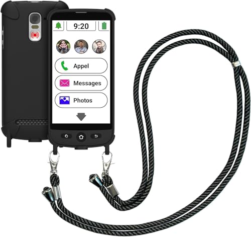swissvoice - Smartphone S510-M + Câble De Charge Magnétique + Coque de Protection Bandoulière - Facile à Utiliser - Bouton SOS - Smartphone Senior 4G -...