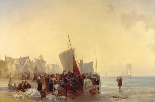 Peinture sur toile Marché poissons de Richard Parkes Bonington pour déco chambre apaisante