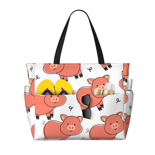 Sac de plage cochon mignon grand format pour ne plus jamais manquer de place
