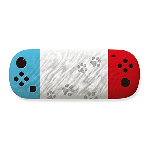 Étui de rangement pour lunettes de soleil motif chat boîte rigide grise empreintes de pattes