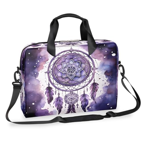 Maletín para laptop 15.6-16 pulgadas morado con pintura atrapasueños miniatura 1