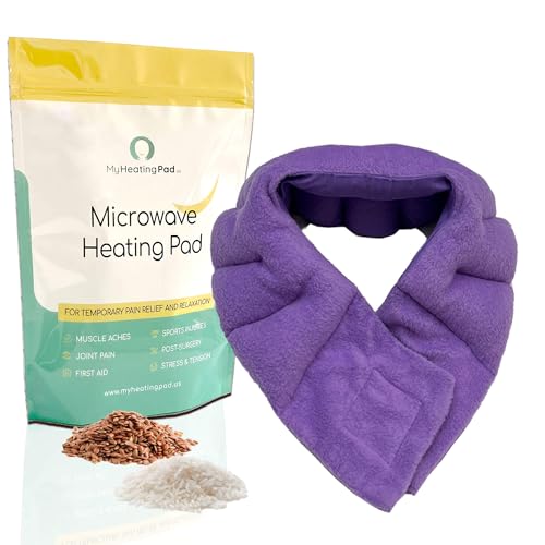 Microwavable Heating Pad for Sore Neck and Shoulder Pain Relief - Moist Microwave Heating Pad for Muscles and Joints - Microwave Hot Pack Heat Pad for Stiff Neck and Stress Relief - 1 Heat Pack Purple