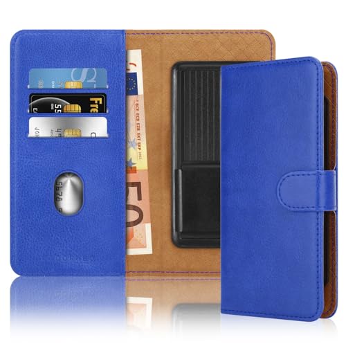 cadorabo Housse à Rabat Compatible avec WIKO Getaway-Housse pour téléphone Portable avec Compartiment pour Carte,PU Cuir 360 degrés Book Cove Portable à Rabat Bleu