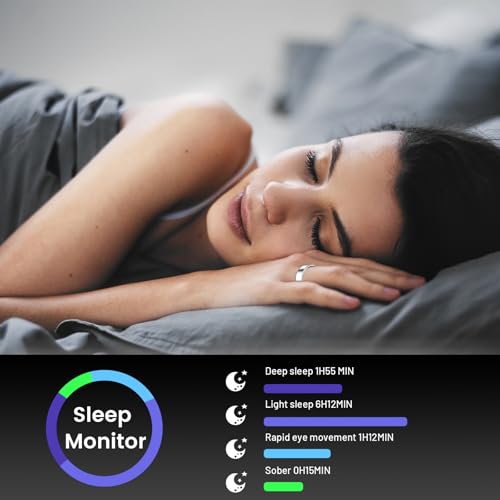 Image of Mirlray Smart Ring for Women & Men, Smart Ring Health Tracker, Blood Oxygen & Heart Rate Monitor, Long Lasting Battery Sleep Ring, Waterproof Fitness Ring (Gold, 7)