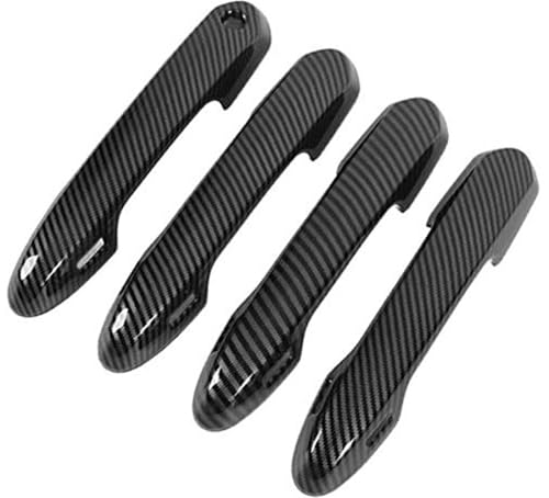 Jodriva Panel de manija de Puerta Exterior de automóvil Estilo Fibra de Carbono Brillante, 4 Piezas, Cubierta de manija Exterior, Pegatina embellecedora, reemplazo, for Land Cruiser, LC300, número de