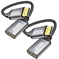 UANTIN 2-Pack Display Port to HDMI 4K Adapter | Braided DP DisplayPort Male to HDMI Female Uni-Directional Converter for PC Dell HP AMD NVIDIA Laptop HDTV Monitor and Other Passive