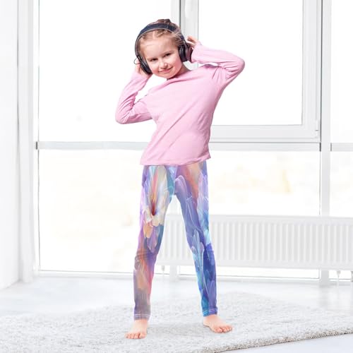 Toddler Girls Leggings Printed Yoga Pants Leggings Beautiful Blue Purple Floral for Kids4