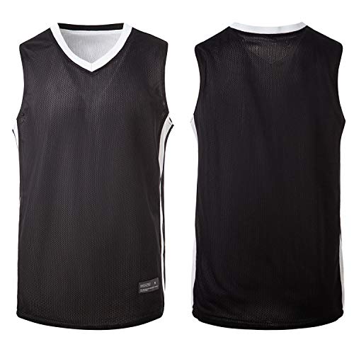 ARTORE Reversible Basketball Jersey for Men, Black and White Adult