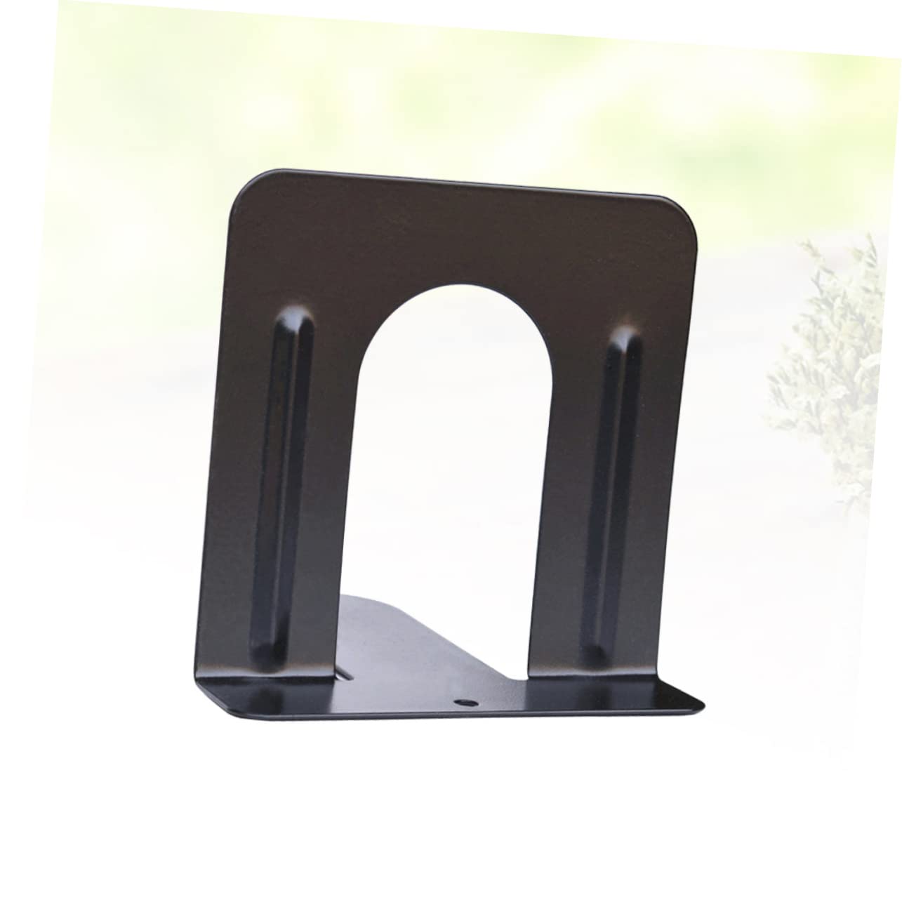 Schwarze Metall Buchstützen 6 Stück-Pack rutschfest für Regale | Bücher und Cds, Büro oder Bibliothek, Schützt Flächen vor Kratzern, Einfache Moderne Optik