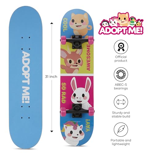 Image of Skateboard with Printed Graphic Grip Tape - Great for Kids and Teens, Cruiser Skateboard with ABEC 5 Bearings, Durable Deck, Smooth Wheels