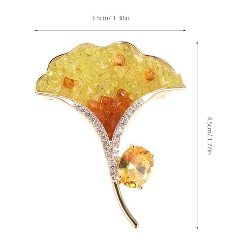 Broche de ginkgo ideal para regalo de mujer con caja de joyería 2