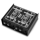 Premium Direct Injection Audio Box - Passive DI Unit Hum Eliminator w/ Input Attenuator to Connect Guitar & Bass - 1/4 Inch Impedance Transformer Connector to Balanced & Unbalanced XLR - Pyle PDC22