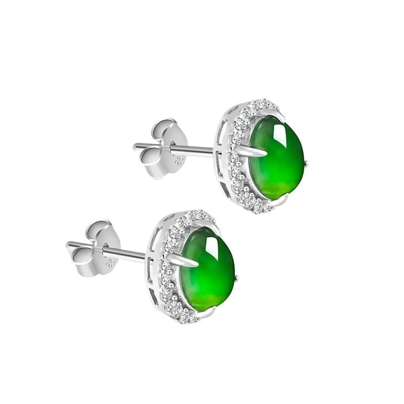 Décor d'oreille halo en argent 925 et pierres authentiques pour offrir