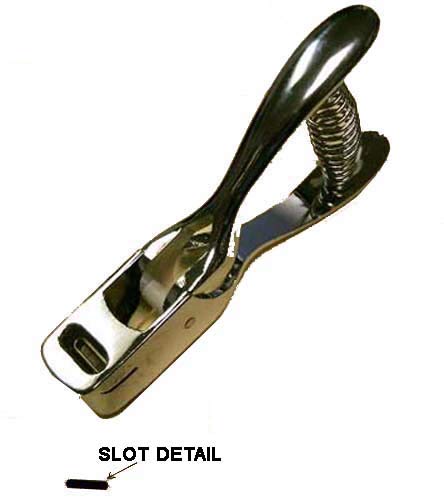 Oval (Slotted) Hole Punch For Attachments On Id Cards & Badges (Hole: 15Mm X 3Mm) Hand Held #TOP1