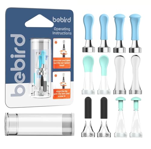 Bebird Replacement Tips Ear 12 Pieces Waterproof Silicone Ear Spoon for Ear Wax Removal Endoscope BEBIRD Original Ear Cleaner Tips Set for R1/ W3/R3/T15/X3/X17 PRO/D3Pro/T5 (Dia. 3.5mm)
