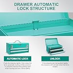 AmazonBasics 2-Drawer Poitrine de l'organisation en acier lourd avec ouverture à billes - Finition enduite de poudre turquoise