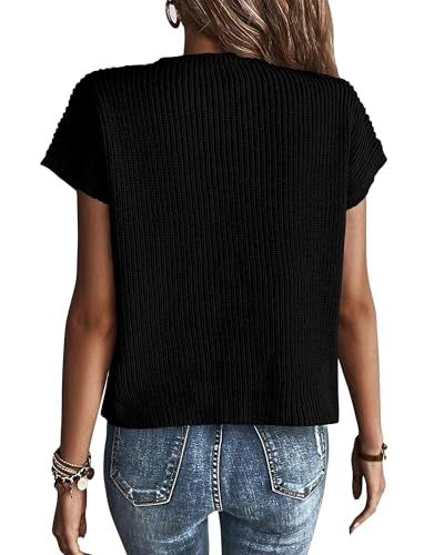 Image of KIRUNDO Summer Fall Short Sleeve Sweater for Women 2026 Casual Sweater Vest Cotton Knit Pullover Tank Tops Fashion Clothing