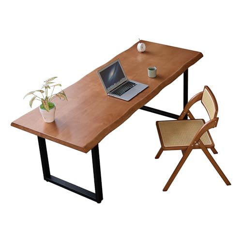 KunAndPeng Solid Wood Office Desk with Metal Base 70.87in