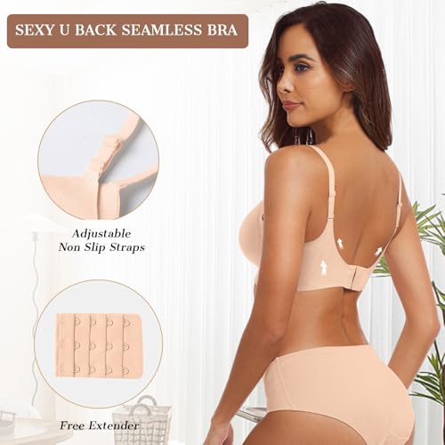Image of OEAK Womens Wireless Jelly Bras Comfortable Push Up Bra No Underwire Gel Bra Full Support Lift Everyday Seamless Tshirt Bras