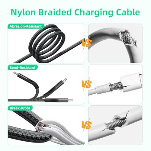 A-Pce 4-in-2 Multi Charging Cable with Smartwatch Charging, Black-3.5FT view 3