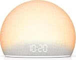 HOUSBAY Sunrise Alarm Clock with White Noise Sound Machine – Wake-Up Light for Bedroom, 5 Gentle Alarm Sounds, 20 Soothing Sleep Sounds, Dimmable Display, Phone-Free Bedside Clock