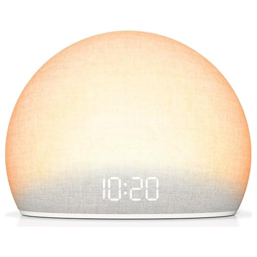 HOUSBAY Sunrise Alarm Clock, White Noise Sound Machine for Bedroom | Natural Wake-Up Light with Gentle Alarm Sounds, 20 Soothing Sleep Aids, Dimmable Display, Screen-Free Design