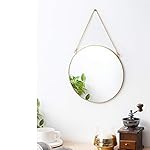 Dahey Hanging Circle Mirror Wall Decor Small Gold Round Mirror with Hanging Chain for Living Room Bathroom Bedroom ,Gold, 11.75" x 11.75" - Image 4
