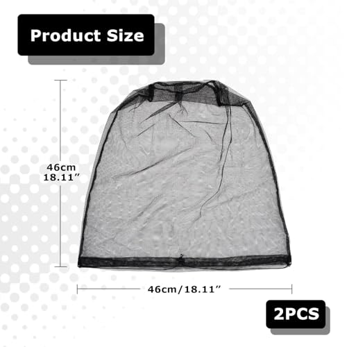 banjiabb 2 Pack Moskitonetz Kopf,Imkerhut,Hut Mit Moskitonetz,Head Net Face Mesh Head Cover For Outdoor,Moskitonetz Hut,Camping, Hiking, Fishing, Gardening, Safari