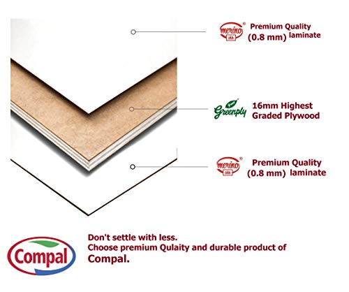 Image of Compal Wall Mounted Folding Study Table, Office Work Table (Modern Brown, 24x32 Inches)