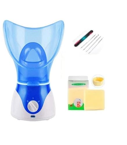 DWO EUROPE[Juego de regalo] Limpiador facial Sauna facial con niebla caliente humidificador con kits de eliminación de espinillas ENCHUFE EUROPEO