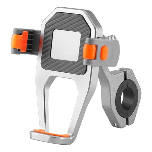 Violiica Support de téléphone pour moto et moto tout-terrain en alliage d'aluminium avec ressort de verrouillage à ressort et rotation à 360 degrés et rembourrage en caoutchouc antidérapant pour la