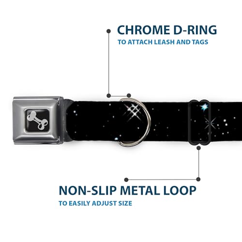 Collier de chien large Buckle Down Deep Space avec boucle de sécurité en os réglable - 6
