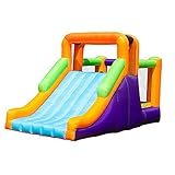 Quality and environmentally friendly materials:: The Inflatable Castle is made of high-quality environmentally-friendly material. The bottom is thick and non-slip design, wear-resistant, flexible, and has higher bounce force. At the same time, the heightening and sidebar safety protection is added to let your children play. Very safe and secure.