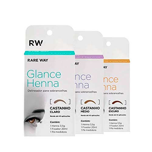 Glance Henna Para Sobrancelhas Rare Way 3 Unidades