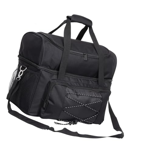 Yiju 2 Ball Bowling Bag Bowling Tote Bowling Carry Bag, Wear Resistant Organizer,Padded Bowling Holder for Gym Outdoor Activities, Black