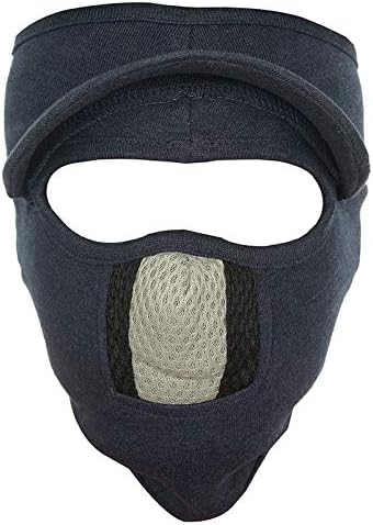 Unisex Stretchable Cotton Cap Face Mask - (Blue Grey Black)