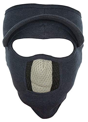 Unisex Stretchable Cotton Cap Face Mask - (Blue Grey Black)