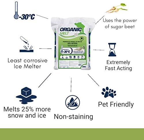Miniatura 5 de Derretimiento de hielo granular orgánico de primera calidad. Ecológico, apto para mascotas, entrada y acera, bolsa de 44.1 lbs (44 libras)