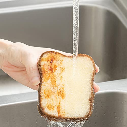 Heavy Duty Scrub Sponges,Toast Shape Sponge,Cute Deep Cleaning Thickened Scrub Kitchen Sponges,Sandwich Style Washing Dishes Scrubber For Cleaning Kitchen #TOP2